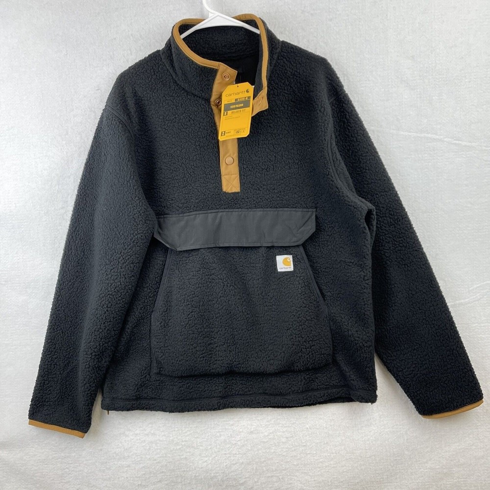 Carhartt Mens Relaxed Fit Fleece Snap Front Jacket 0J4991-M Sherpa Size Medium M